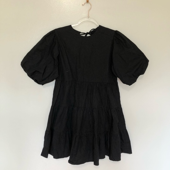 Faithfull the Brand Sade Mini Dress Plain Black New 4 - Picture 2 of 10